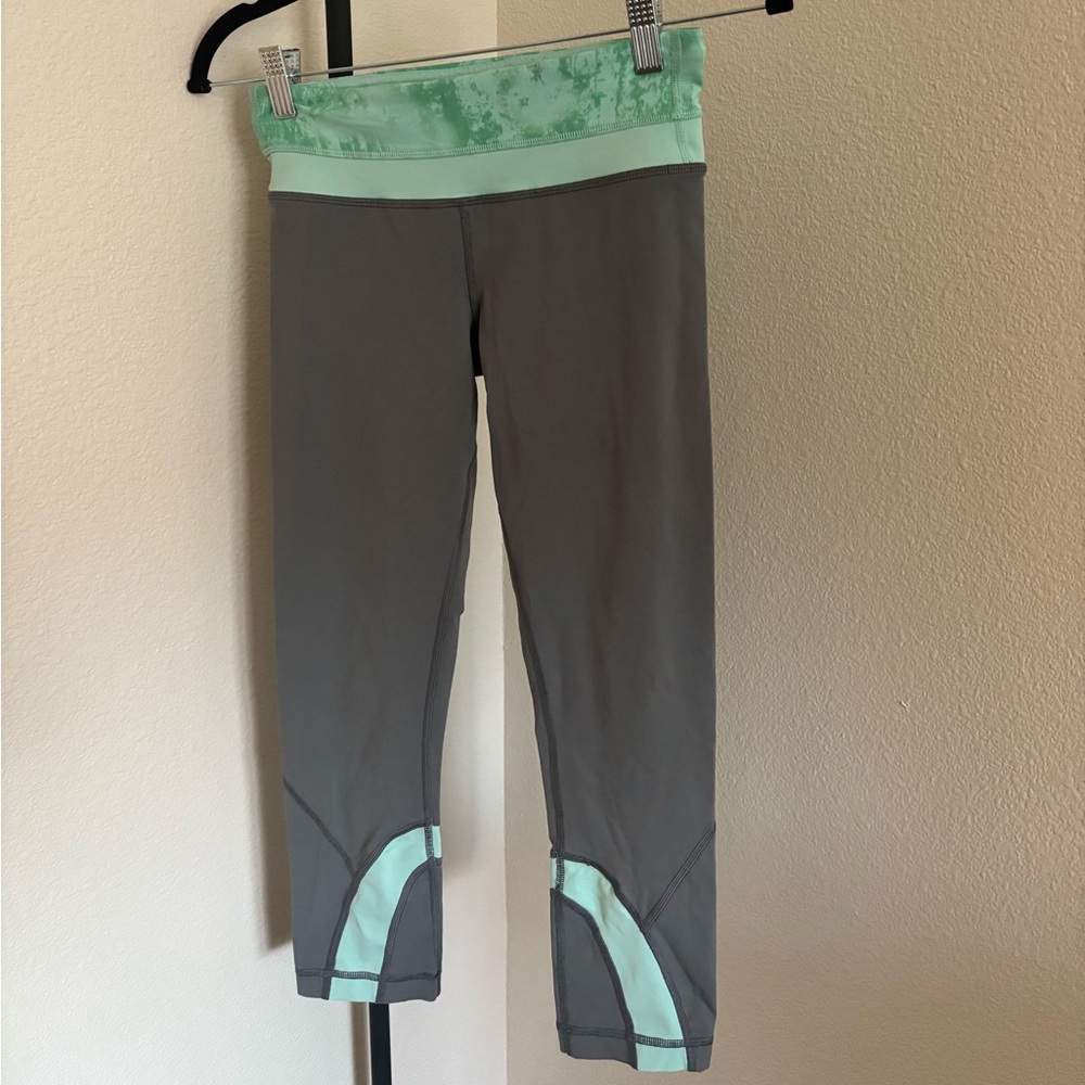 Lululemon Athletica Gray and Mint Leggings